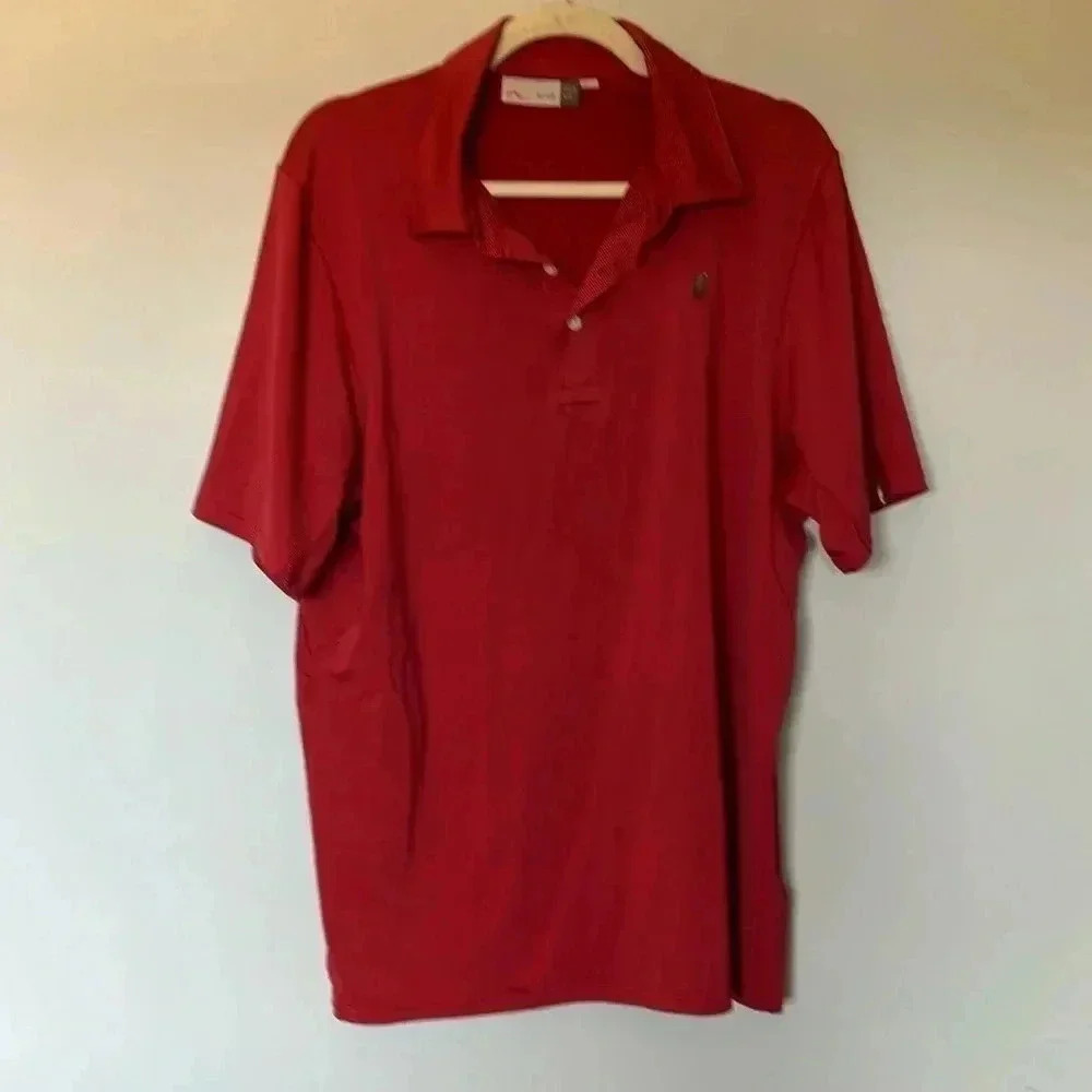 Kjus red  striped polo shirt